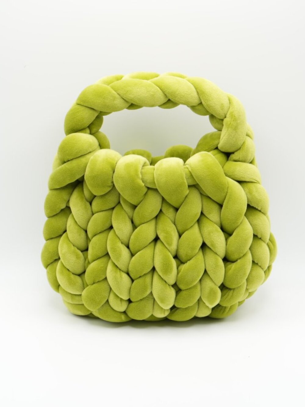 Handmade Knit Handbag In Green - Picture 2 of 4